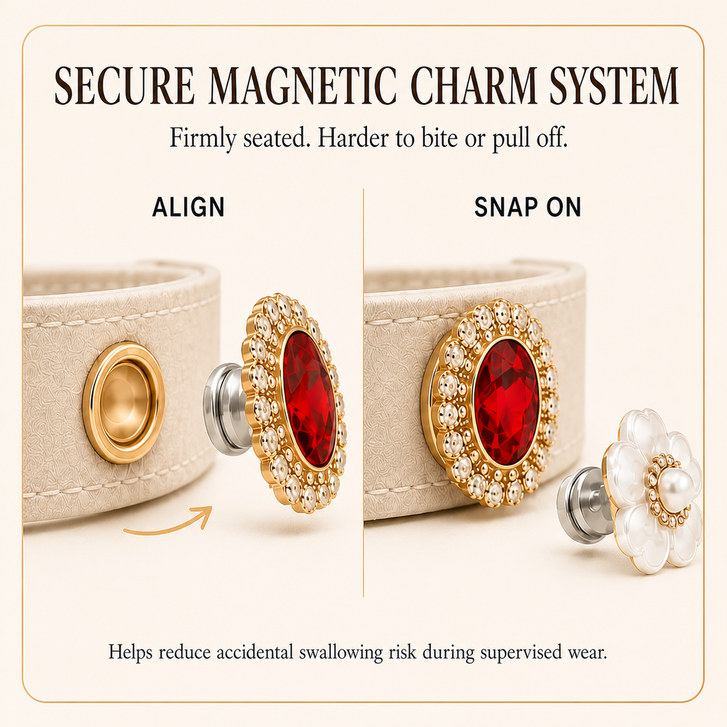 XCENCORE Scarlet Blossom secure magnetic charm system