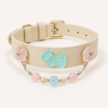 XCENCORE Coastal Garden Crystal Pet Collar — corrected champagne-gold hardware product view