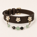XCENCORE Midnight Pearl Bloom Crystal Pet Collar — corrected champagne-gold hardware product view