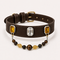 XCENCORE Tiger Glow Crystal Pet Collar — corrected champagne-gold hardware product view