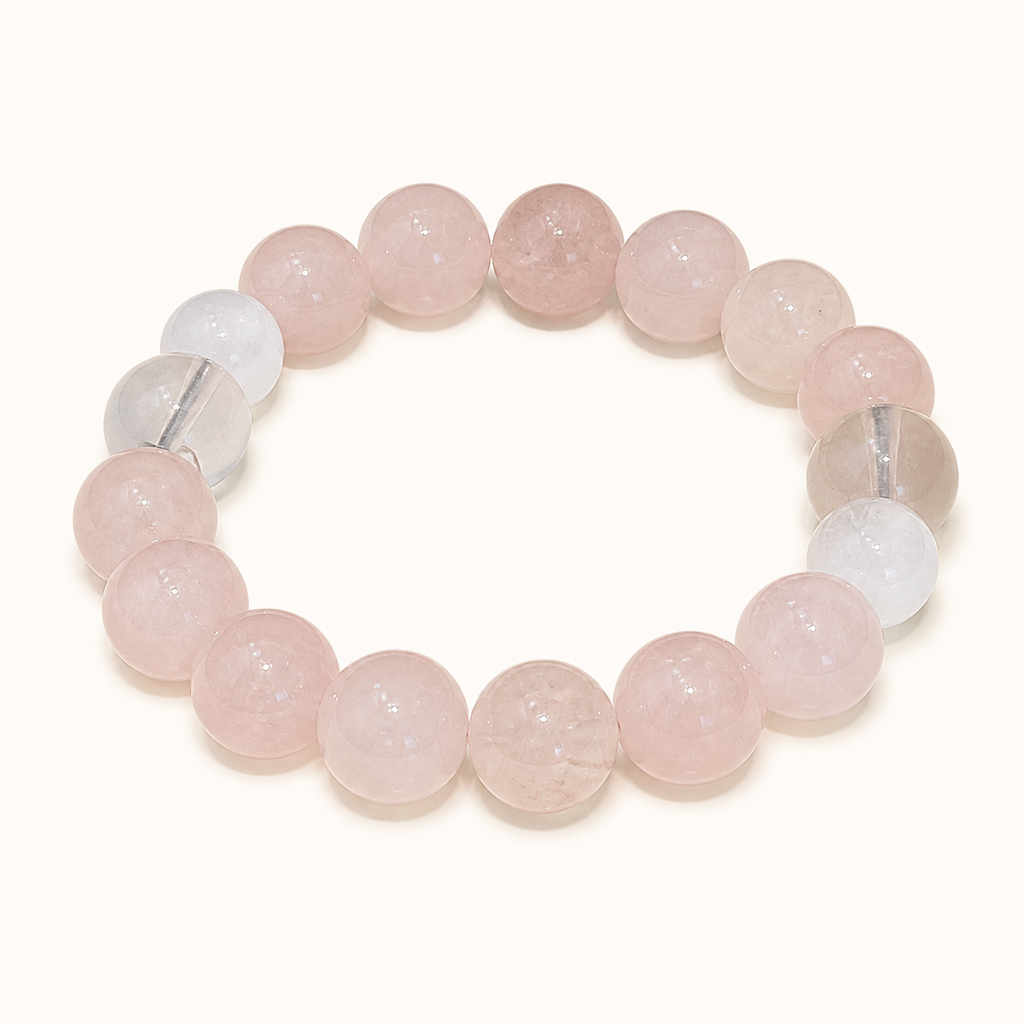 XCENCORE Blush Snow Collar + Owner Bracelet Set — approved v002 coordinating owner bracelet on warm white