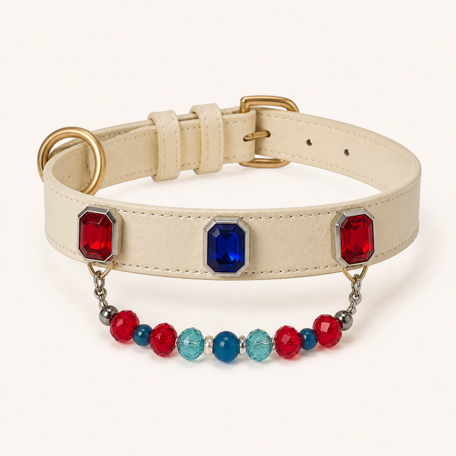 Royal Mosaic Crystal Pet Collar