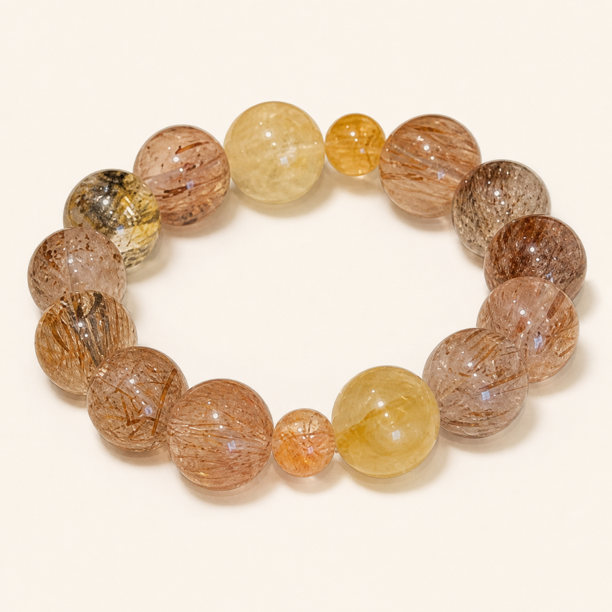 XCENCORE Golden Super Seven Collar + Owner Bracelet Set — approved v002 coordinating owner bracelet on warm white
