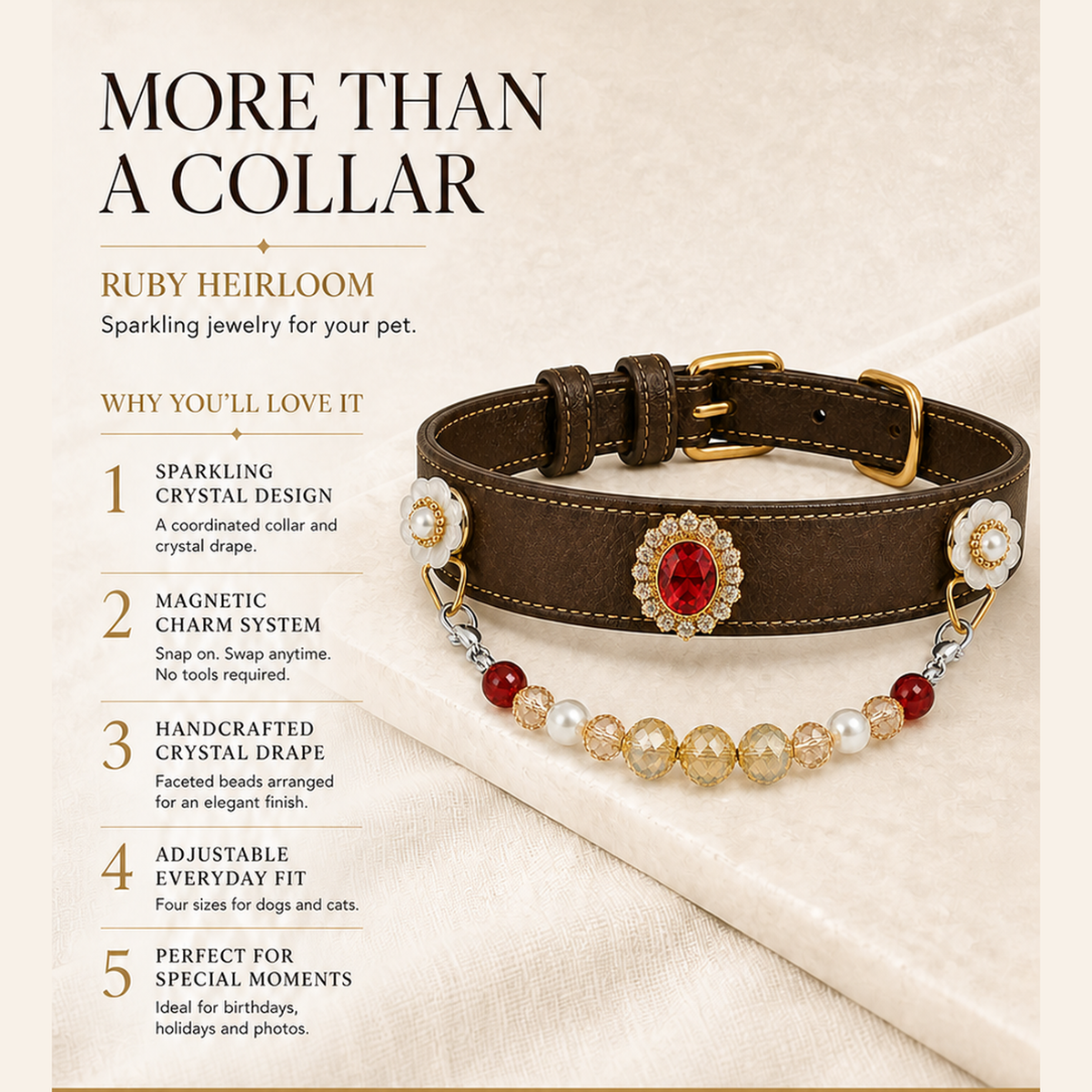 XCENCORE ruby-heirloom-crystal-pet-collar — product benefits square detail v2 — 2026-08-31